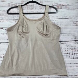 Serenada Shapewear Camisole Women 42 Tan Good Silicone Hem Scoop Neck CU11580256